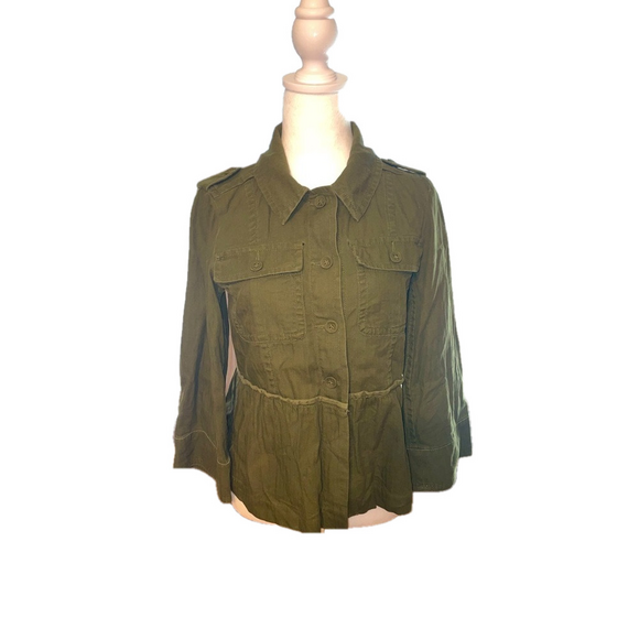 LOFT Jackets & Blazers - Loft | Hunter Green Military Jacket | XS